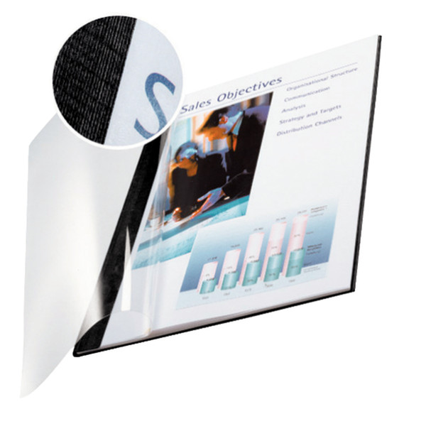 Leitz impressBIND Cardboard,Polyethylene terephthalate (PET) Black,Transparent folder