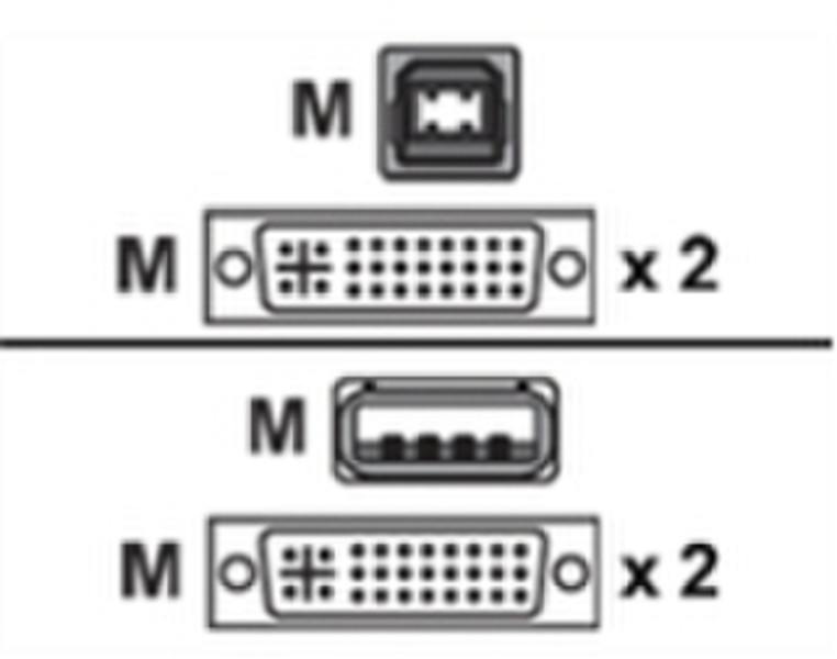 Avocent USB keyboard / mouse / dual head DVI-I video cable 1.8m Tastatur/Video/Maus (KVM)-Kabel