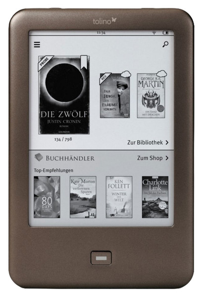 Tolino Shine 6Zoll Touchscreen 4GB WLAN Braun eBook-Reader