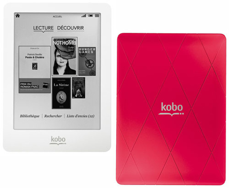 Kobo Glo 6" Touchscreen 2GB Wi-Fi Pink,White e-book reader