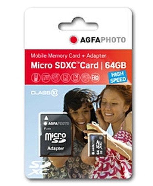 AgfaPhoto 64GB MicroSDXC 64ГБ MicroSDXC Class 10 карта памяти