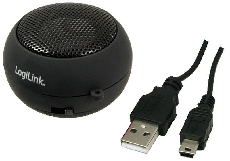 LogiLink SP0010A 2.5W Sphärisch Schwarz Tragbarer Lautsprecher