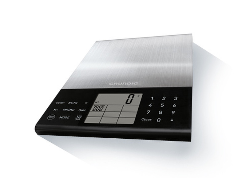 Grundig NW 8040 Electronic kitchen scale Черный, Нержавеющая сталь