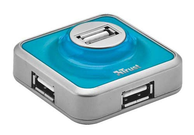 Trust 4 Port USB 2.0 Micro Hub - Blue Blau Schnittstellenhub