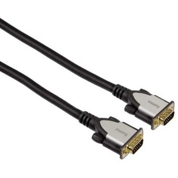 Hama Connecting Cable, 15-pin HDD Plug - 15-pin HDD Plug, 3 rows, 3 m 3m VGA (D-Sub) VGA (D-Sub) Black VGA cable