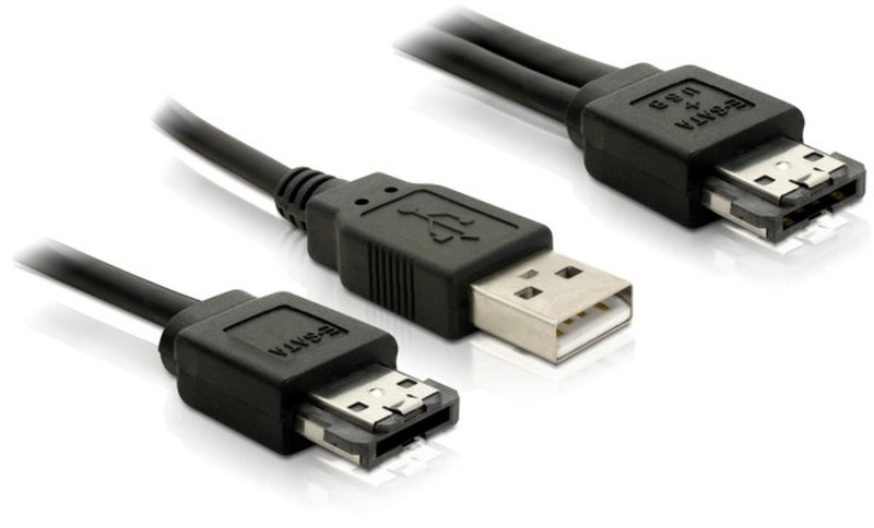DeLOCK Power Over eSATA Y- cable > USB/eSATA male 1m 1m Schwarz USB Kabel
