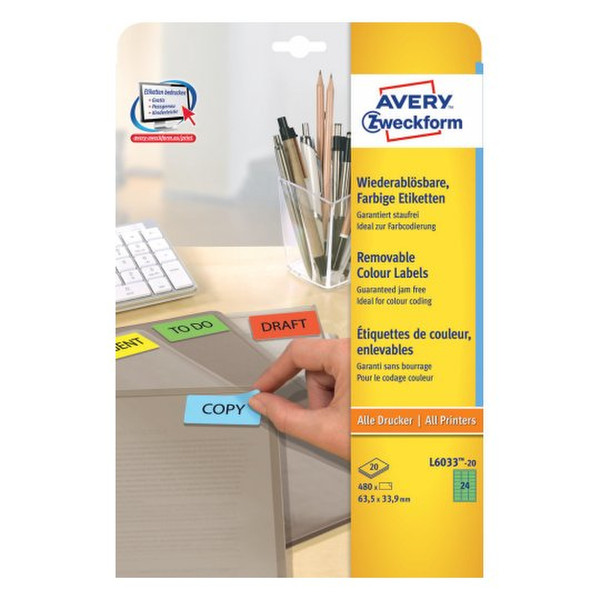 Avery L6033-20 self-adhesive label