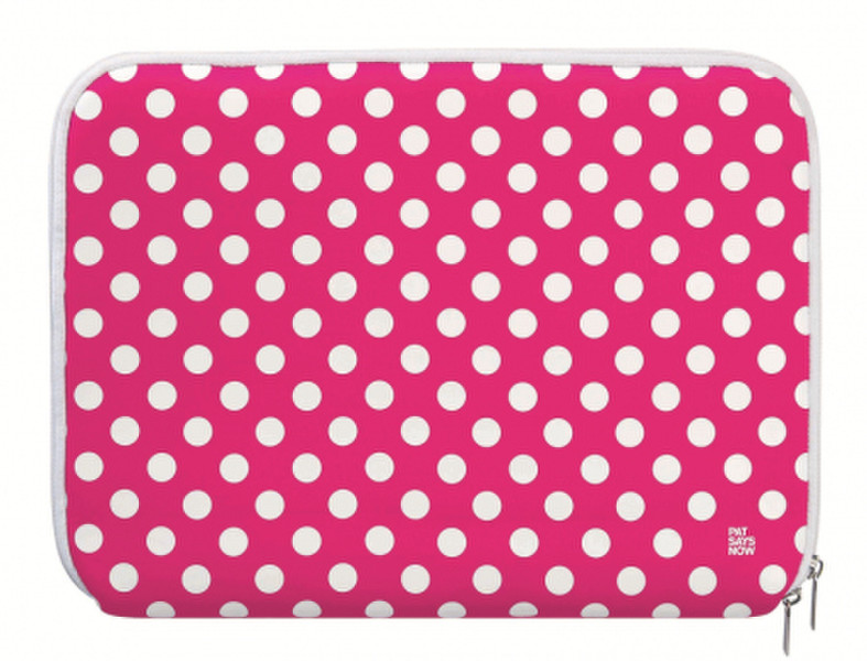 Pat Says Now Pink Polka Dot, 12''-13.3'' 13.3Zoll Sleeve case Weiß