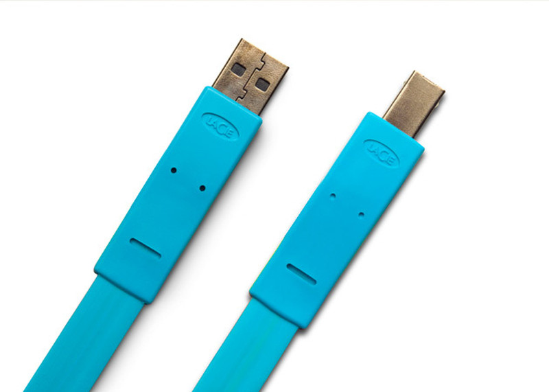 LaCie USB A to B, Design by item 1.2м USB A USB B Синий кабель USB