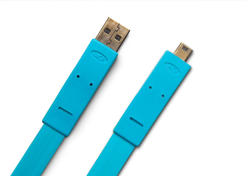 LaCie USB A to Mini B, Design by item 1.2м USB A Mini-USB B Синий кабель USB