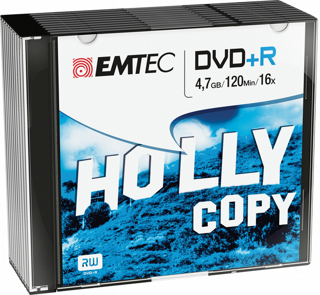 Emtec ECOVPR471016SL 4.7ГБ DVD+R 10шт чистый DVD