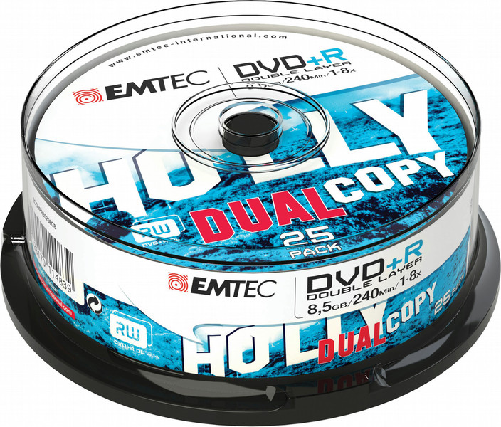 Emtec ECOVPR85258CB 8.5GB DVD+R DL 25Stück(e) DVD-Rohling