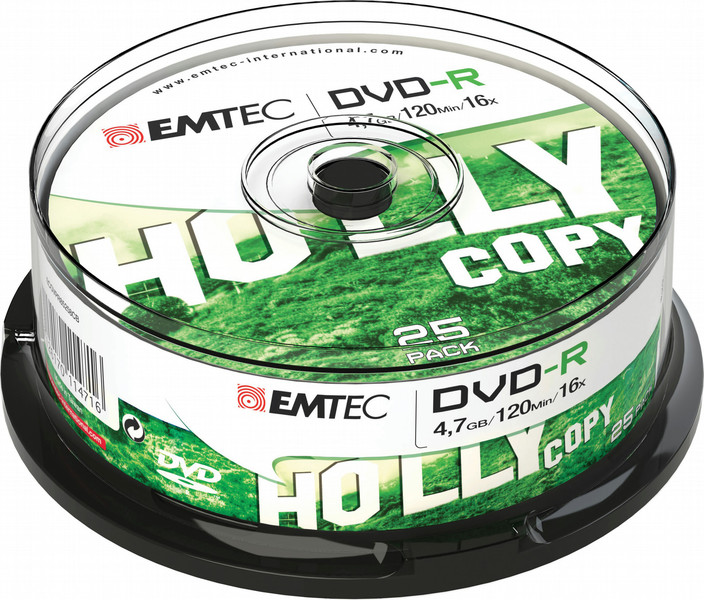 Emtec ECOVR472516CB 4.7GB DVD-R 25Stück(e) DVD-Rohling