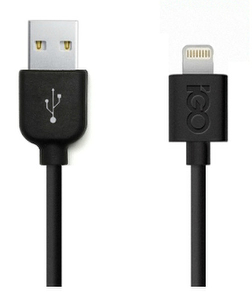 iGo PS00321-0001 1m USB A Lightning Schwarz USB Kabel