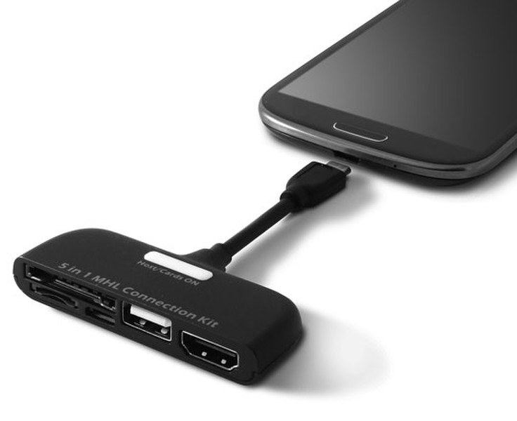 Ksix BXLINK5IN1 Micro-USB Черный устройство для чтения карт флэш-памяти