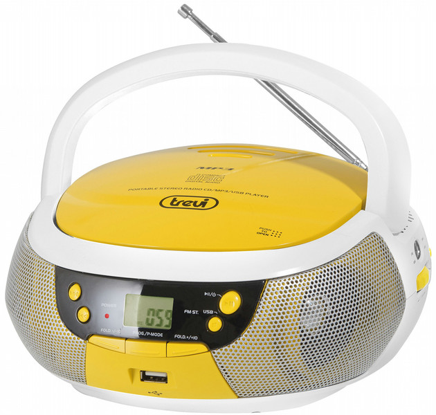 Trevi CMP532 White,Yellow CD radio