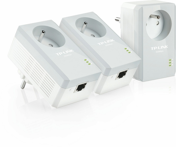 TP-LINK TL-PA4010PT Kit 500Mbit/s Eingebauter Ethernet-Anschluss Weiß 3Stück(e) PowerLine Netzwerkadapter