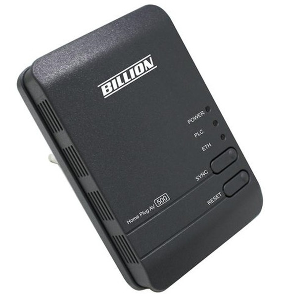 Billion BiPAC 2075 500Mbit/s Eingebauter Ethernet-Anschluss Schwarz 1Stück(e) PowerLine Netzwerkadapter