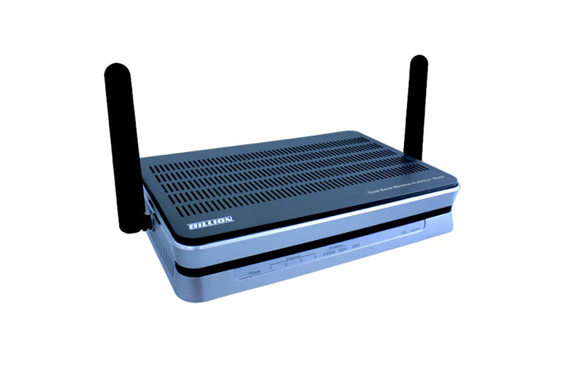 Billion 7800DX Dual-Band (2,4 GHz/5 GHz) Gigabit Ethernet Schwarz, Silber WLAN-Router