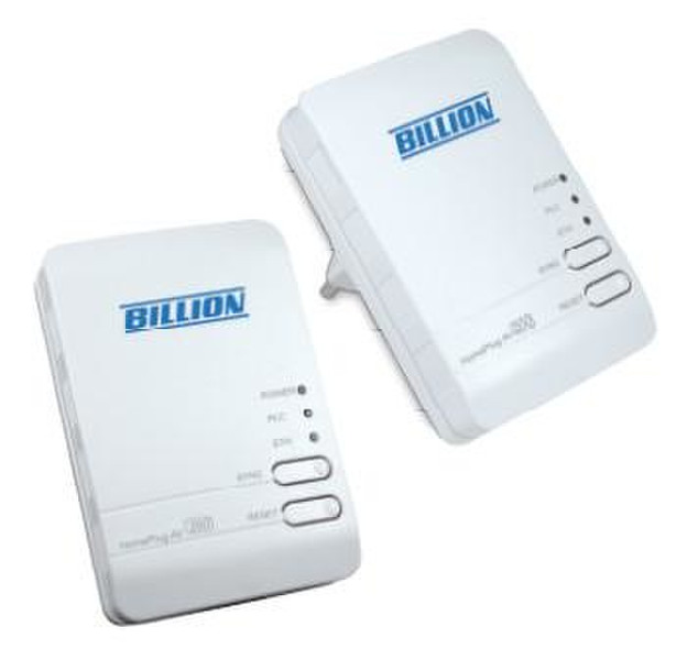Billion BiPAC P106 200Mbit/s Eingebauter Ethernet-Anschluss Weiß 2Stück(e) PowerLine Netzwerkadapter