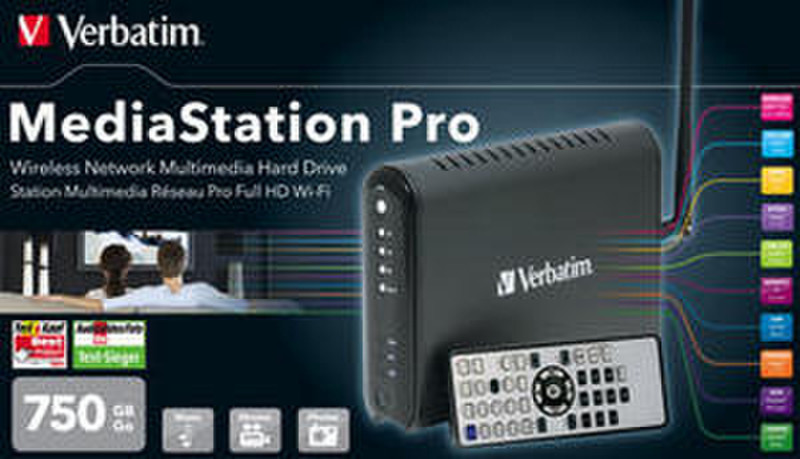 Verbatim MediaStation Pro Wireless Network Multimedia Hard Drive - 750GB Wi-Fi 750ГБ внешний жесткий диск