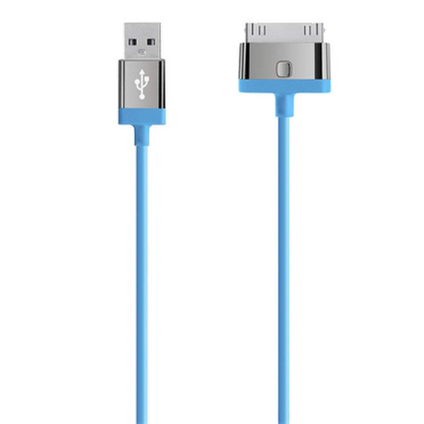 Belkin F8J041CW2MBLUS 2m 30-pin USB Blue mobile phone cable