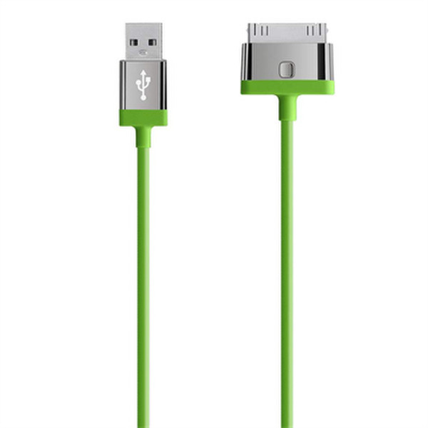 Belkin F8J041CW2MGRNS 2м 30-pin USB Зеленый дата-кабель мобильных телефонов