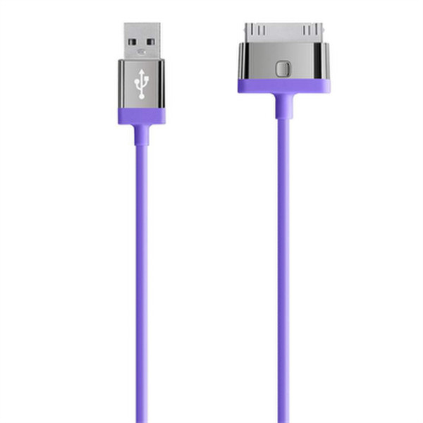 Belkin F8J041CW2MPURM 2m 30-pin USB Violett Handykabel