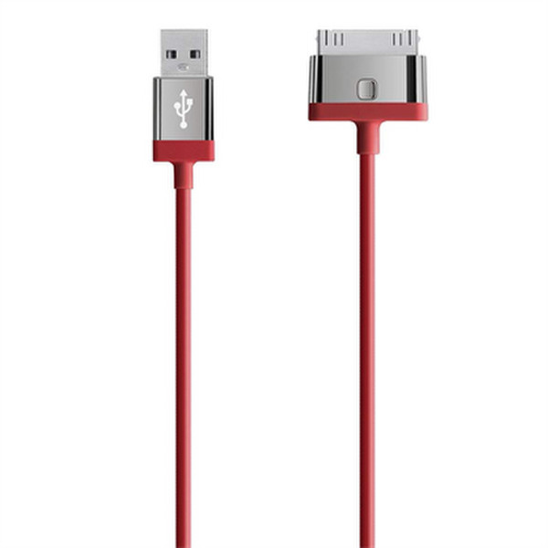 Belkin F8J041CW2MREDS 2m 30-pin USB Red mobile phone cable