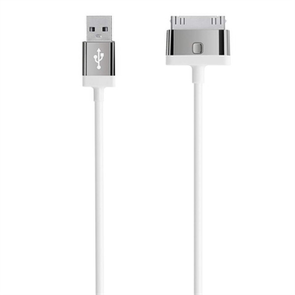 Belkin F8J041CW2MWHTM 2m 30-pin USB White mobile phone cable