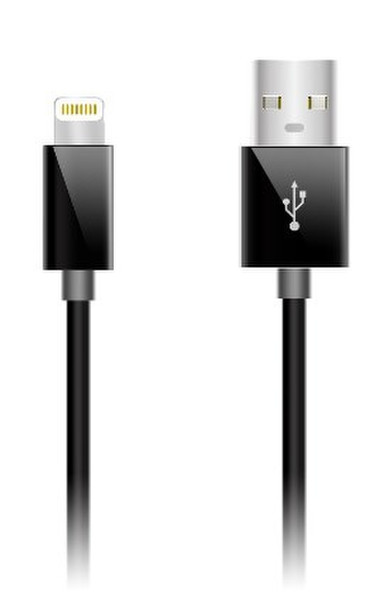 Macally 17683 1.8м USB A Lightning Черный кабель USB