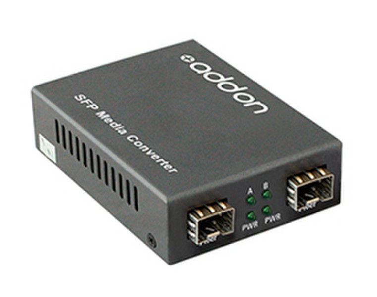 Add-On Computer Peripherals (ACP) ADD-GMC-2SFP 1000Mbit/s 1550nm Multi-mode,Single-mode Schwarz Netzwerk Medienkonverter