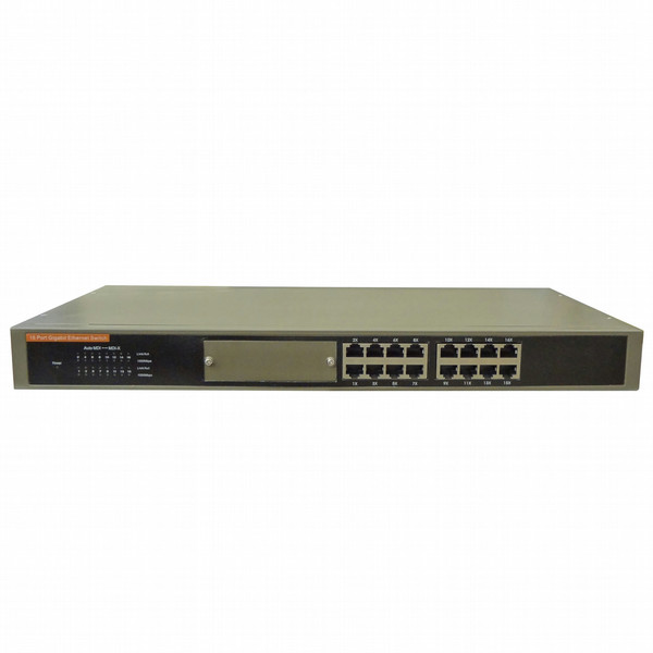 Premiertek PL-1016G Gigabit Ethernet (10/100/1000) 1U Grau Netzwerk-Switch