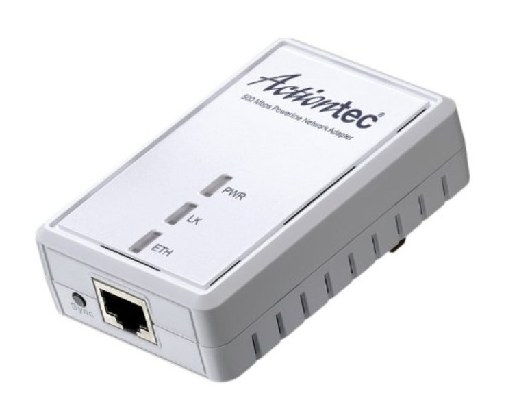 Actiontec PWR511 500Mbit/s Eingebauter Ethernet-Anschluss Weiß 1Stück(e) PowerLine Netzwerkadapter