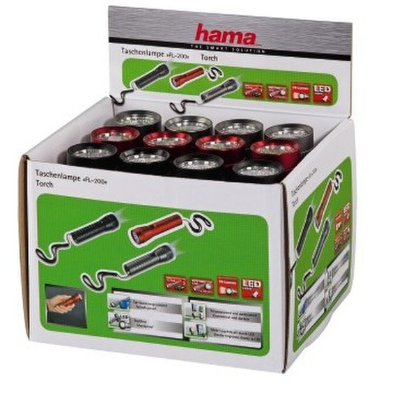 Hama FL-200 Stirnband-Taschenlampe LED Schwarz, Grau, Rot