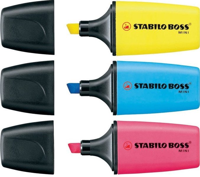Stabilo Boss Mini Blau, Gelb 3Stück(e) Marker