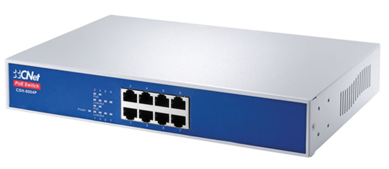 Cnet CSH-8004P Fast Ethernet (10/100) Power over Ethernet (PoE) Серый сетевой коммутатор