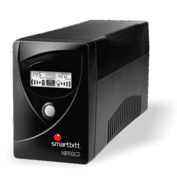 Smartbitt SBNB900LCD 900VA 6AC outlet(s) Black uninterruptible power supply (UPS)
