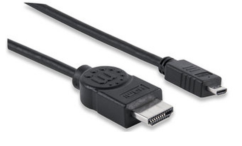Manhattan 390538 2m HDMI Micro-HDMI Schwarz HDMI-Kabel