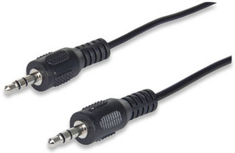 Manhattan STEREO CABLE 3.5MM M-M 0.3 M 0.3м 3,5 мм 3,5 мм Черный аудио кабель