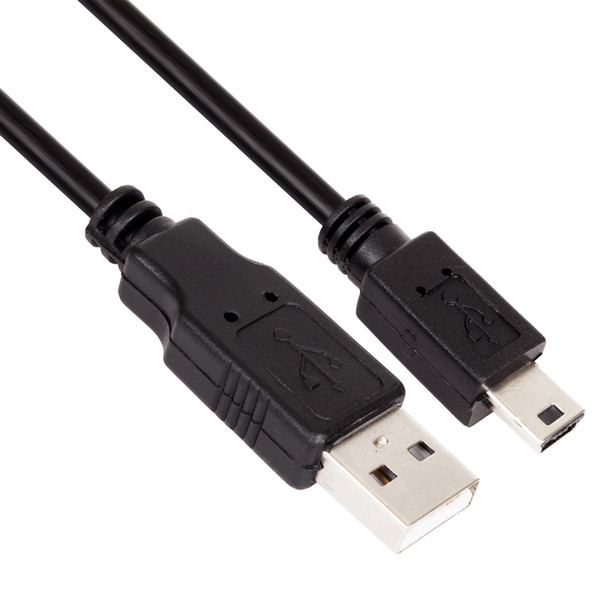 VCOM USB A/Mini USB B 3m 3м USB A Mini-USB B Черный кабель USB