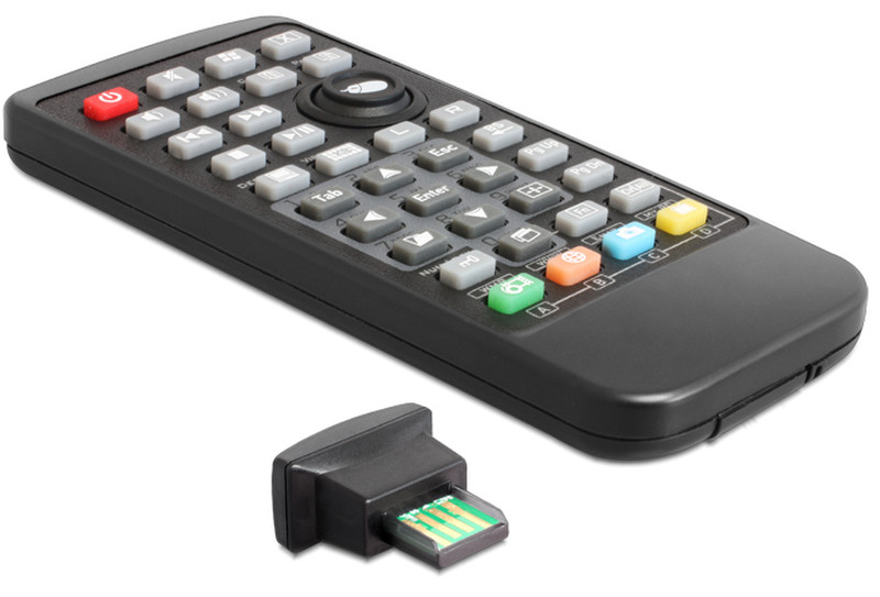 DeLOCK 62442 IR Wireless Push buttons Black remote control