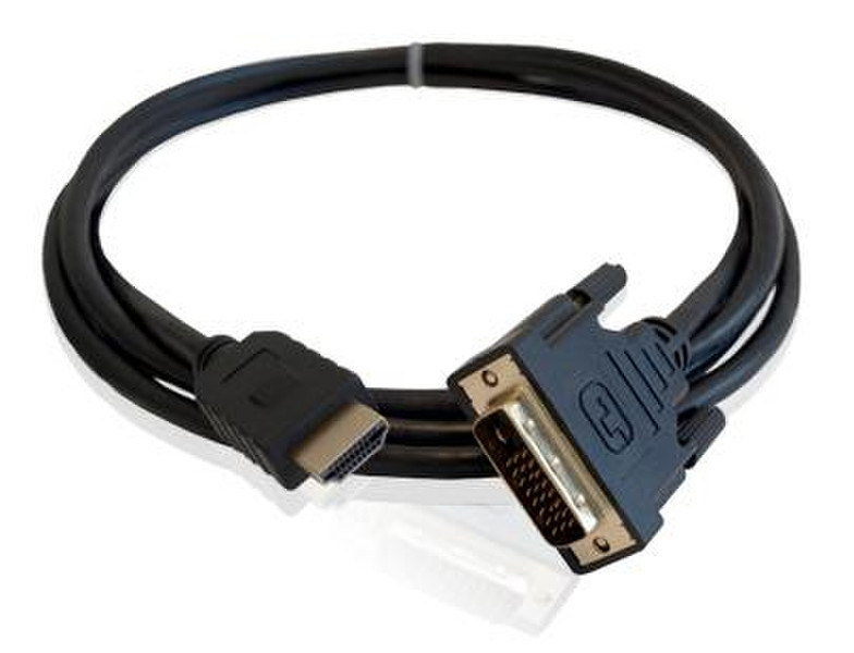ADDER HDMI-DVI-D, 2m 2m HDMI DVI-D Schwarz Videokabel-Adapter