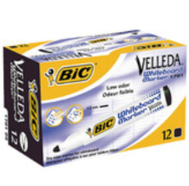 BIC Velleda Whiteboard 1701 Пулевидный наконечник Черный 12шт маркер