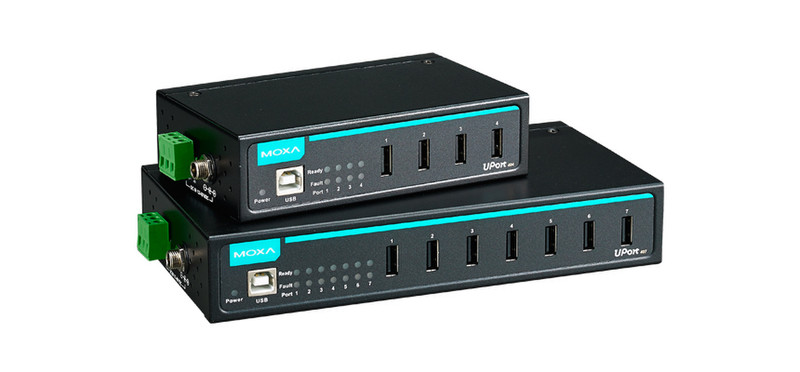 Moxa UPort 404-T w/o Adapter USB 2.0 480Mbit/s Schwarz