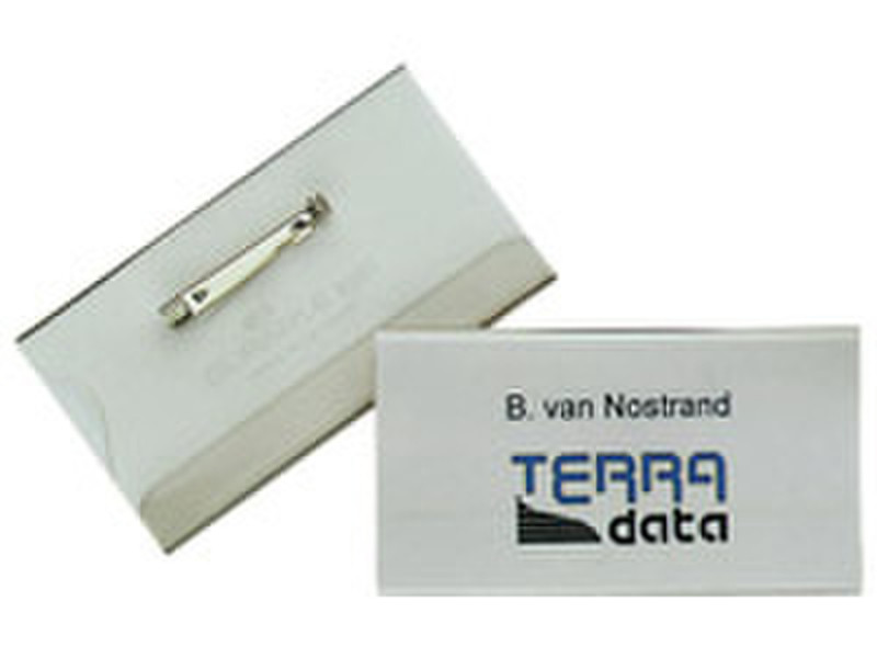 Durable Nameplate, 40 x 75 mm Transparent Plastic non-metallic nameplate