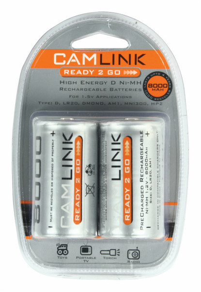 CamLink CL-CRD80P2 Lithium-Ion 8000mAh 1.2V rechargeable battery