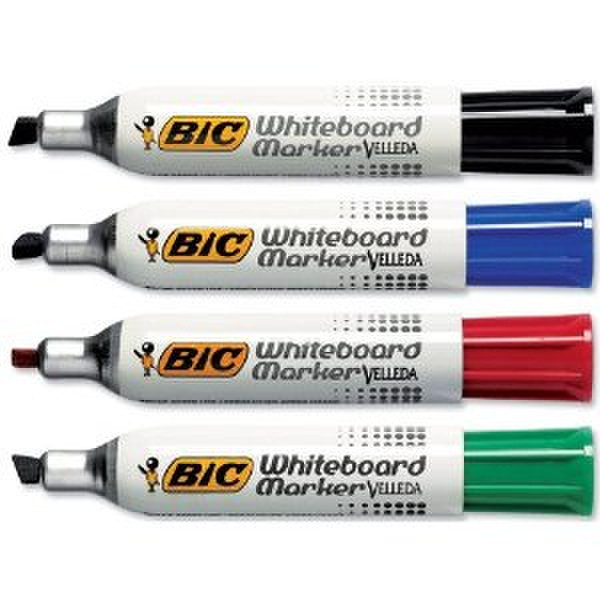 BIC Velleda Whiteboard Черный, Синий, Зеленый, Красный 4шт маркер с краской