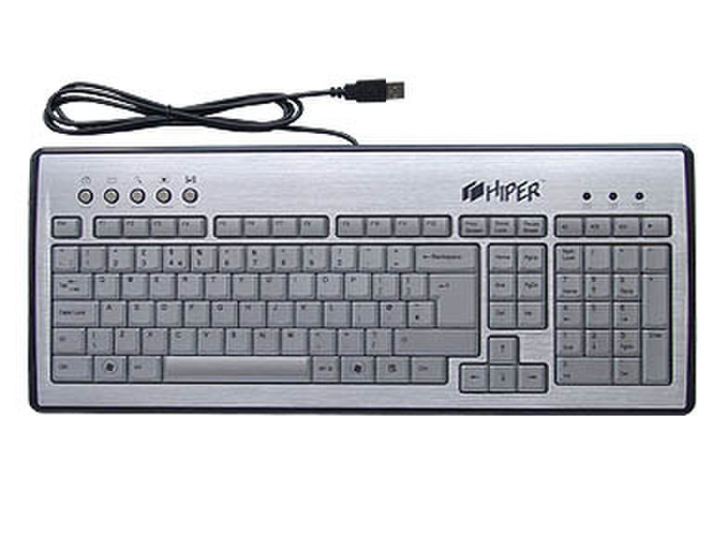 Hiper HCK-1S12A USB+PS/2 Cеребряный клавиатура