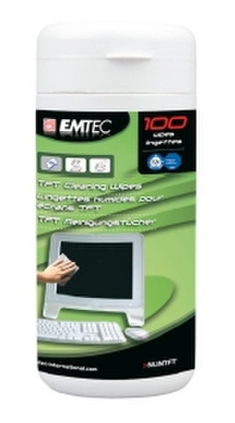 Emtec NLINTFT LCD / TFT / Plasma Equipment cleansing wet & dry cloths Reinigungskit